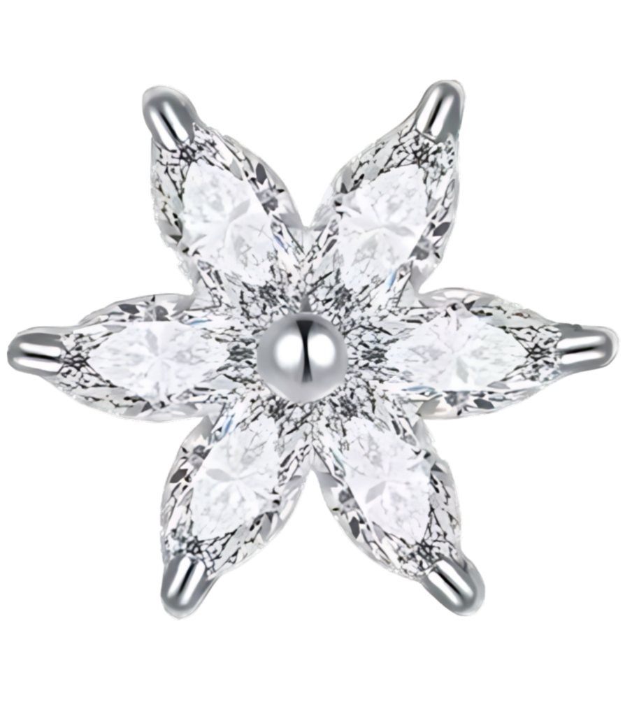 Extra White Crystal flower frame charm