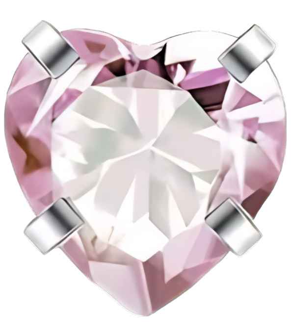 Extra Mini Pink Crystal Heart frame charm