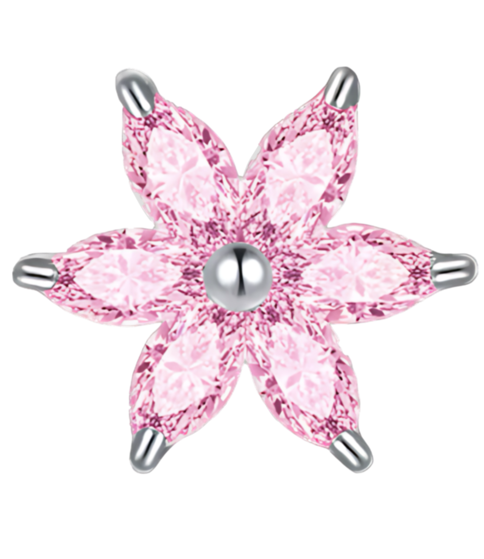 Extra Pink crystal flower frame charm