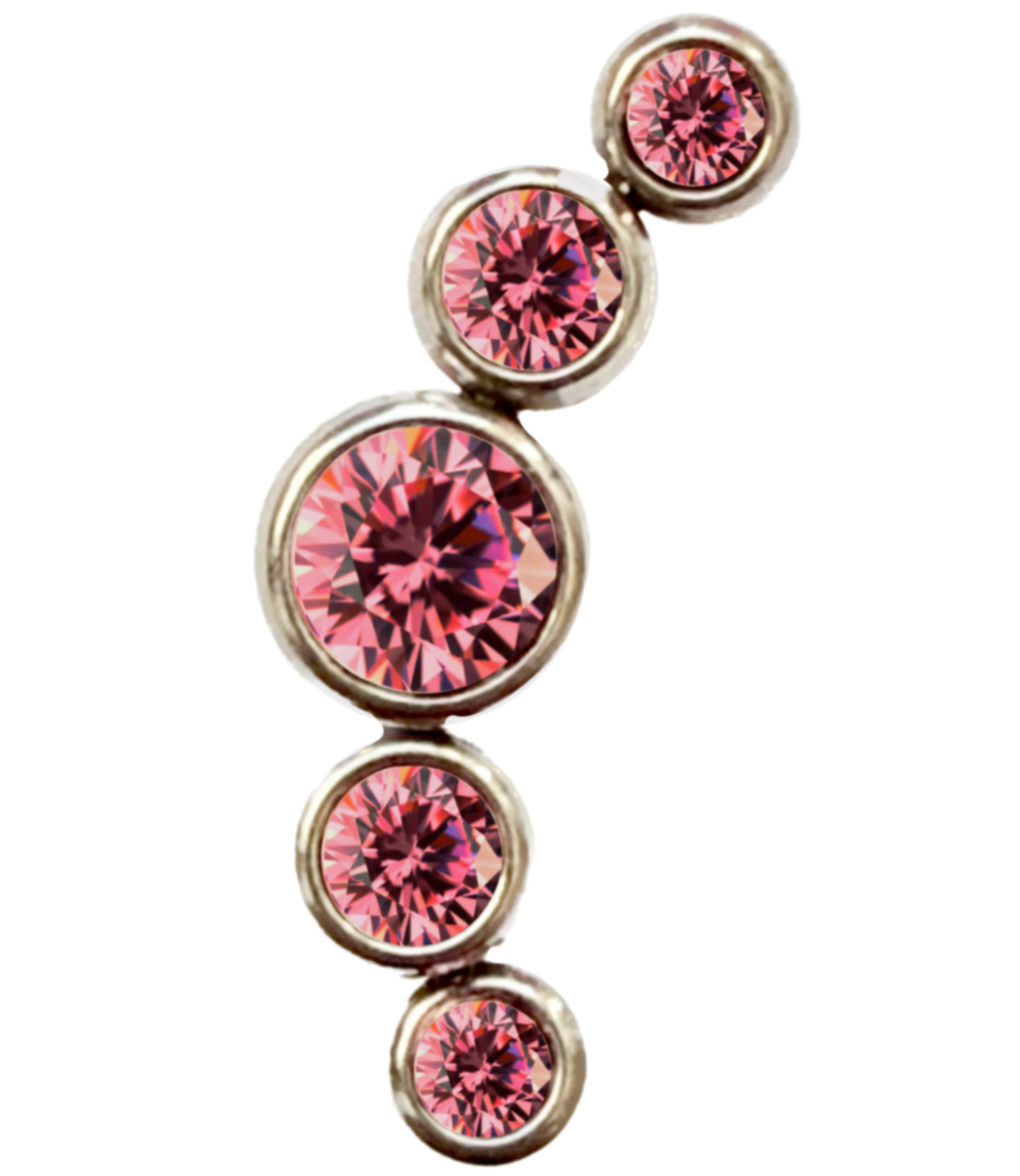 Extra Pink crystal line frame charm