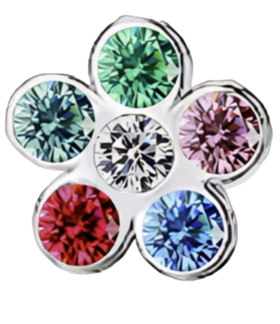 Extra Mini flower frame charm