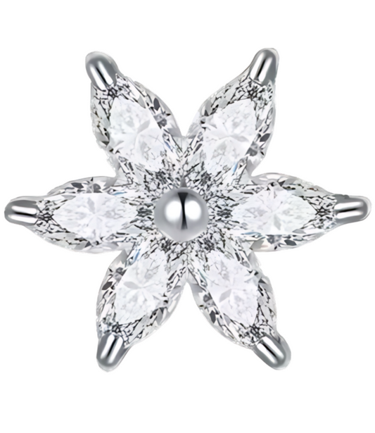 Extra White Crystal flower frame charm