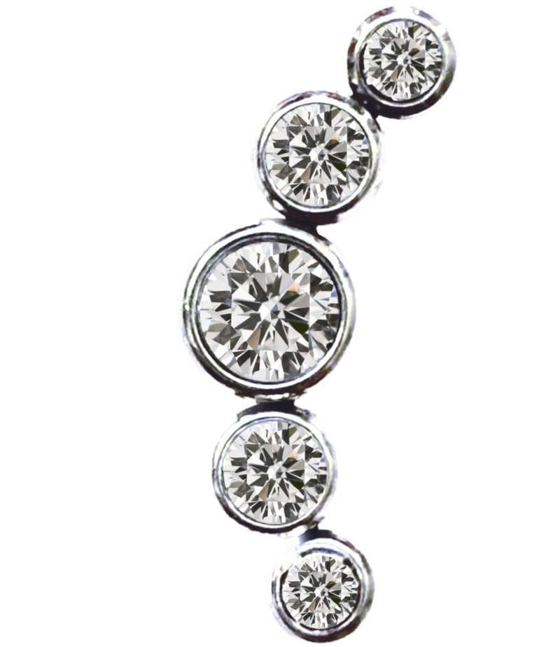White crystal line frame charm