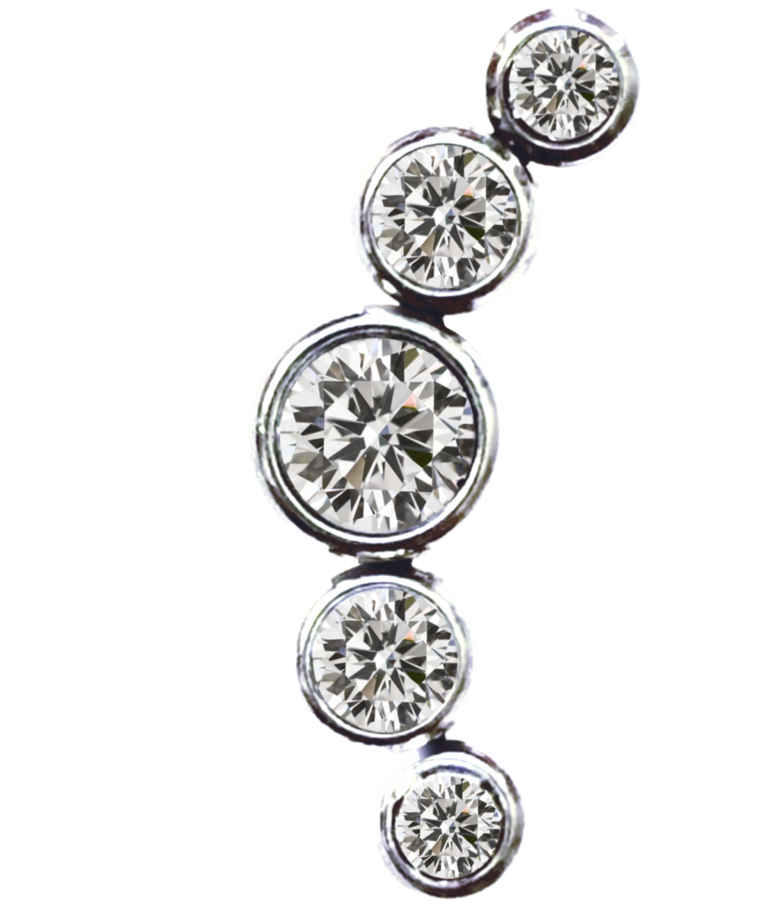 Extra White crystal line frame charm