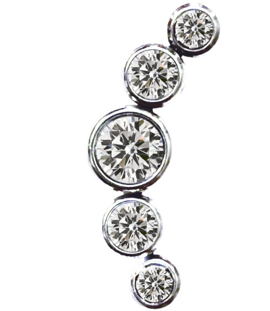 Extra White crystal line frame charm