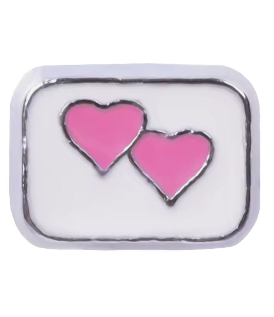 Extra Two Hearts Frame Charms