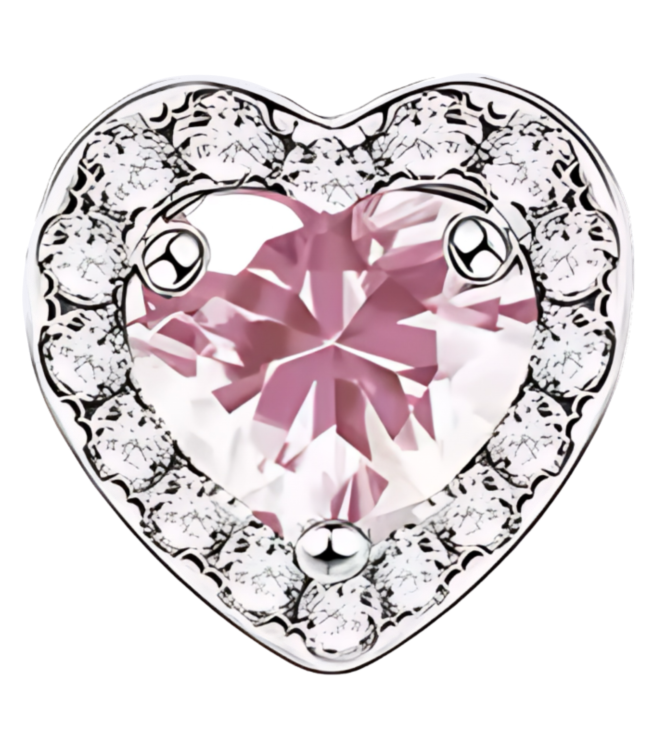 Extra Crystal heart frame Charm