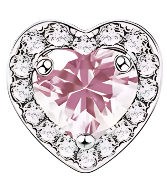 Extra Crystal heart frame Charm
