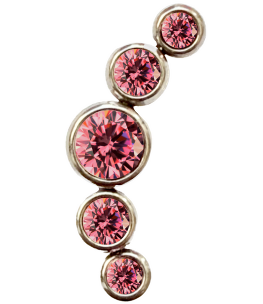 Pink crystal line frame charm