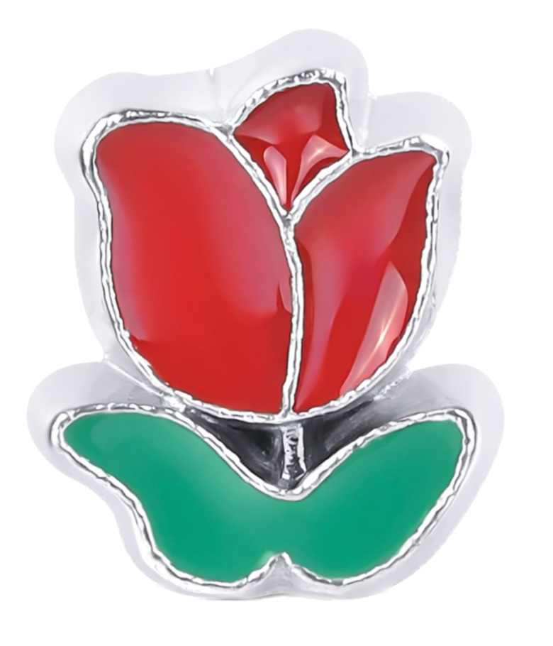 Red Rose Frame Charm